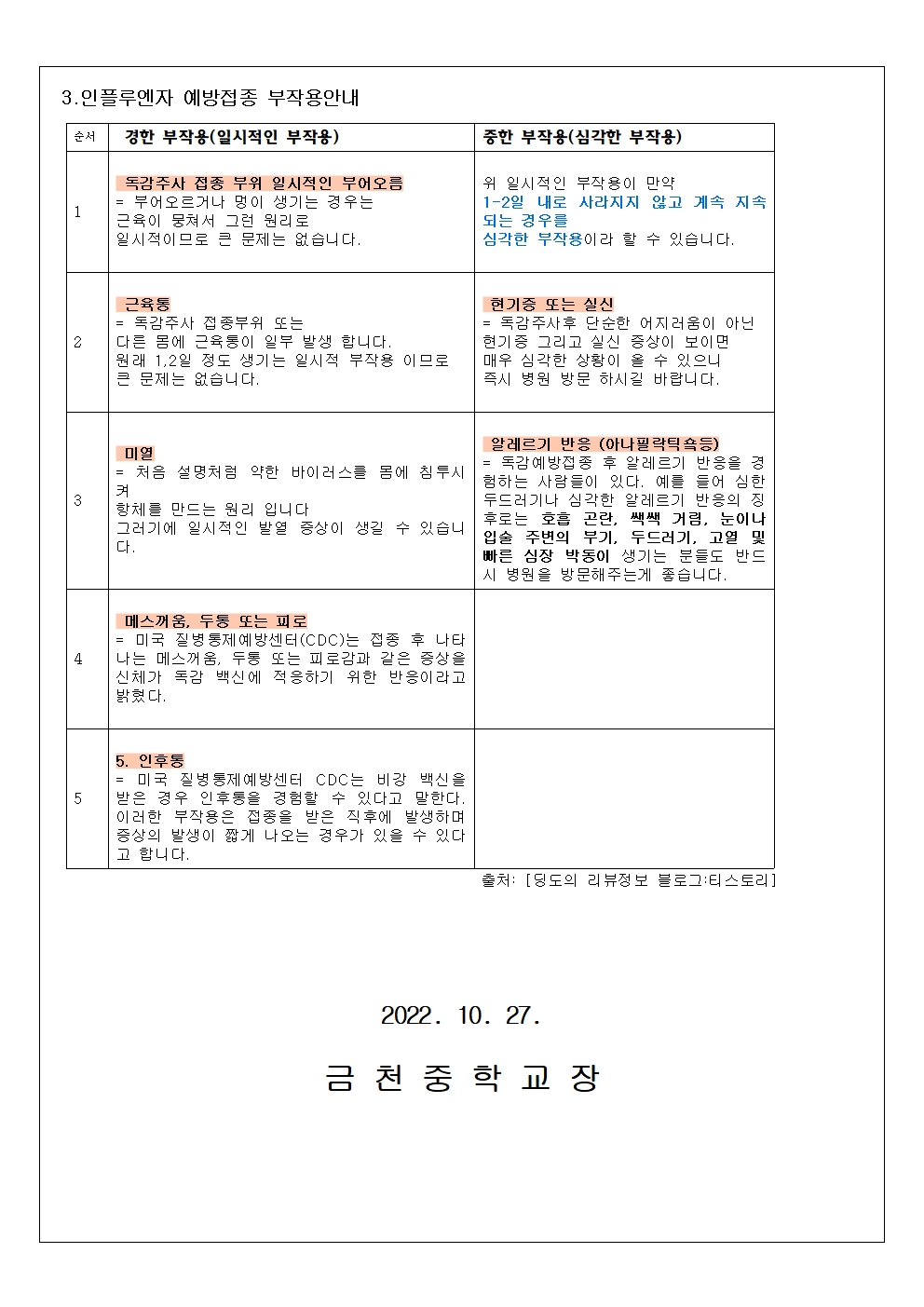 인플루엔자 예방접종 안내문(금천중)005